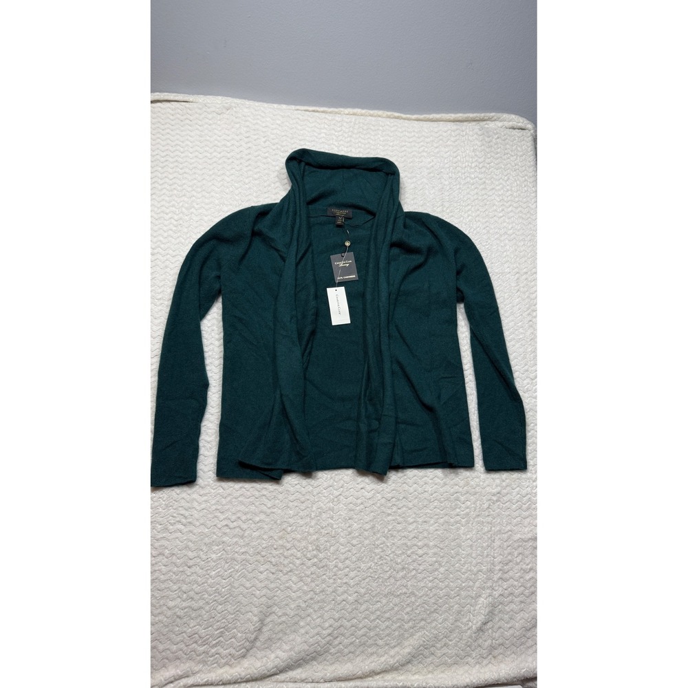 Charter Club Luxury 100% Cashmere Cardigan Deep Alpine Green Small